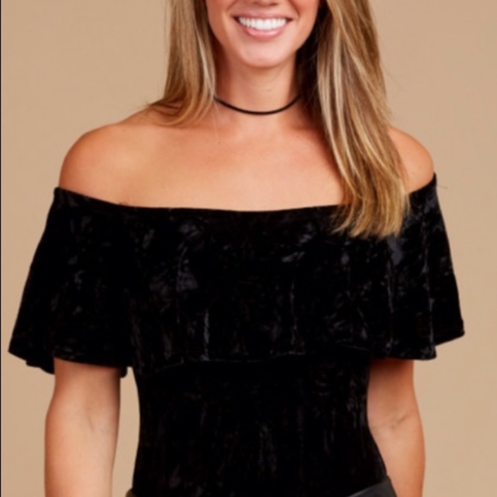 ALTAR’D STATE BLACK VELVET BODYSUIT